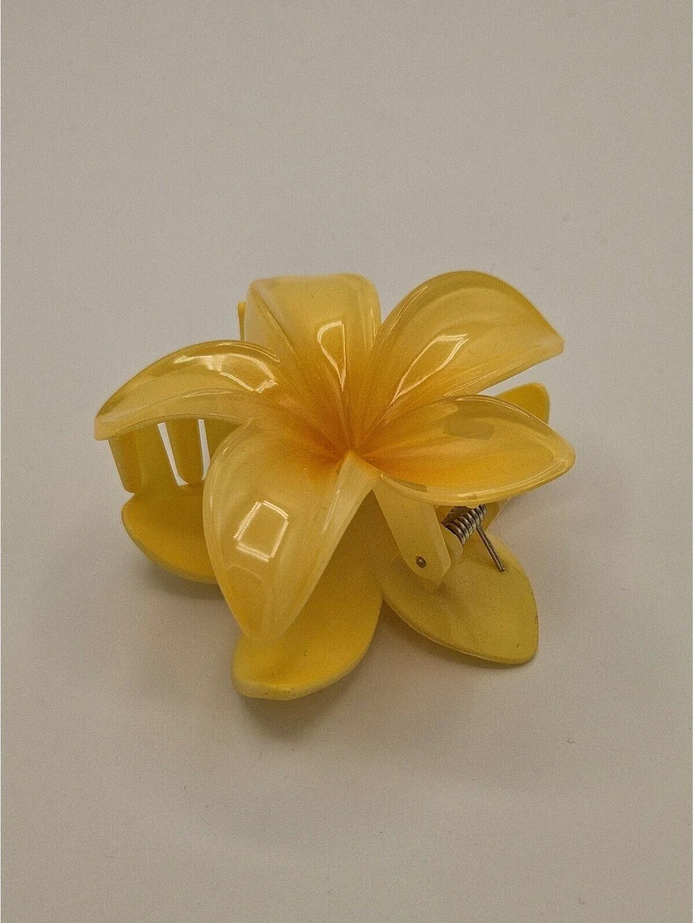 Yellow Plumeria Flower Hair Claw Clip